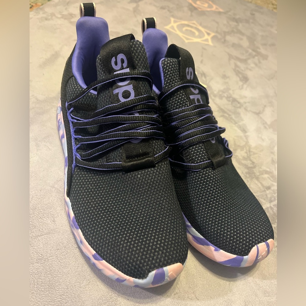 Adidas Black and Purple Athletic Shoes